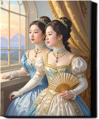 Custom Royal Family Portrait | Golden Gaze Royals | Personalized Wall Art Gift