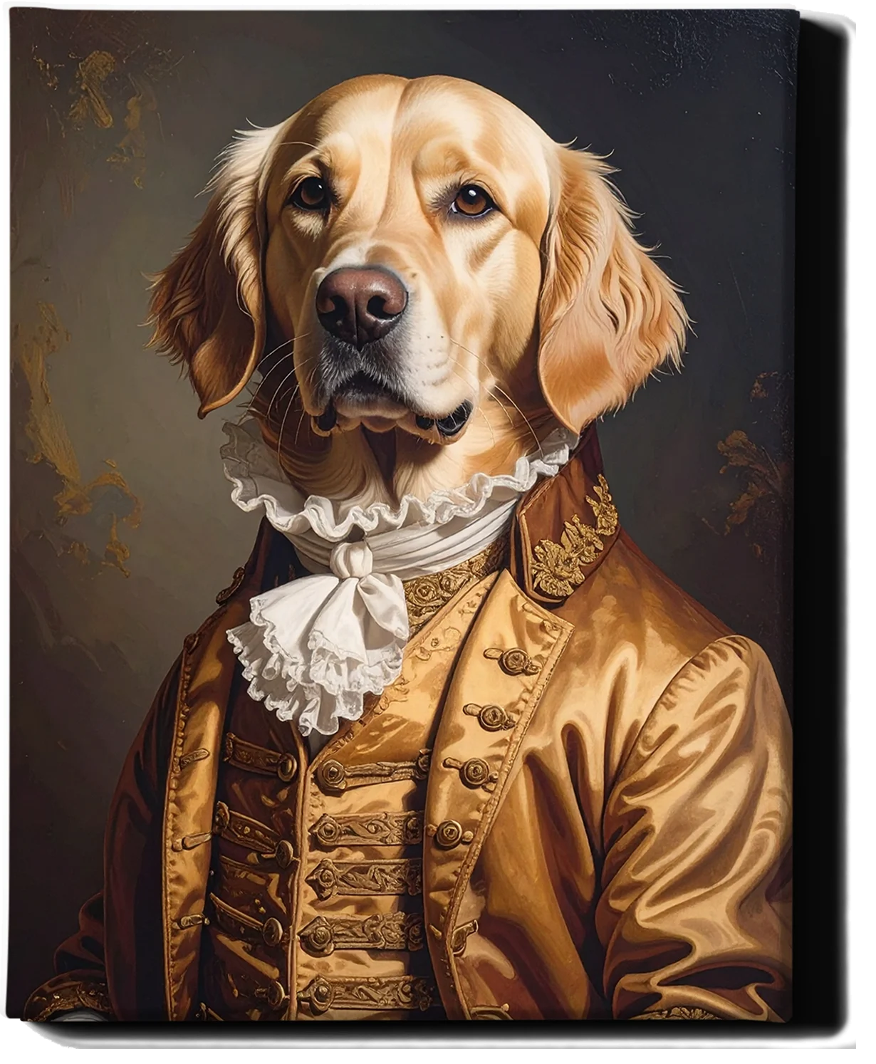 Custom Royal Pet Portrait | Golden Regency Lord | Personalized Wall Art for Pet Lovers