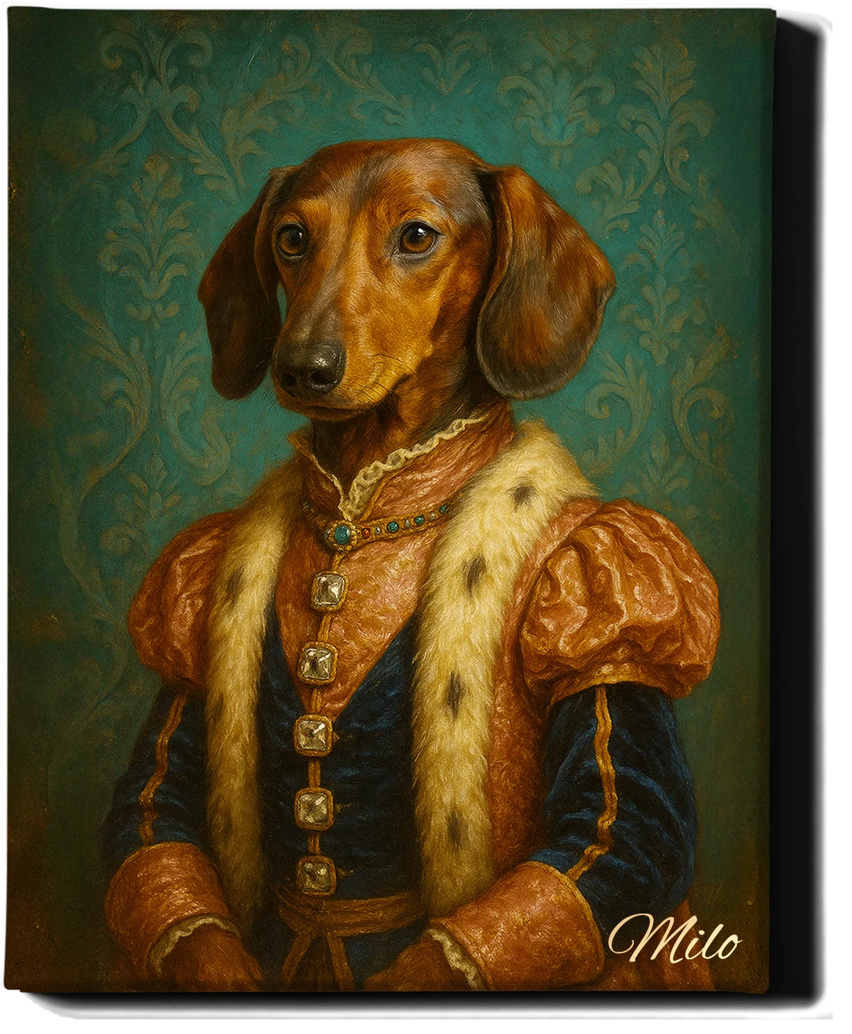 Custom Royal Pet Portrait | Her Highness | Personalized Wall Art for Pet Lovers