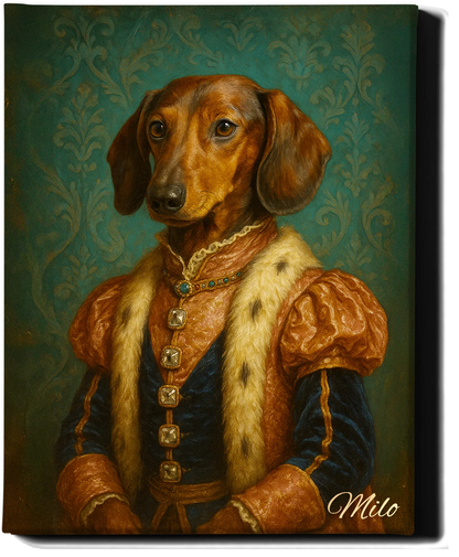 Custom Royal Pet Portrait | Her Highness | Personalized Wall Art for Pet Lovers