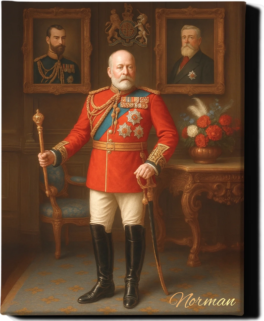 Custom Royal Human Portrait | High Regent of the Crimson Throne | Personalized Wall Art Gift for him