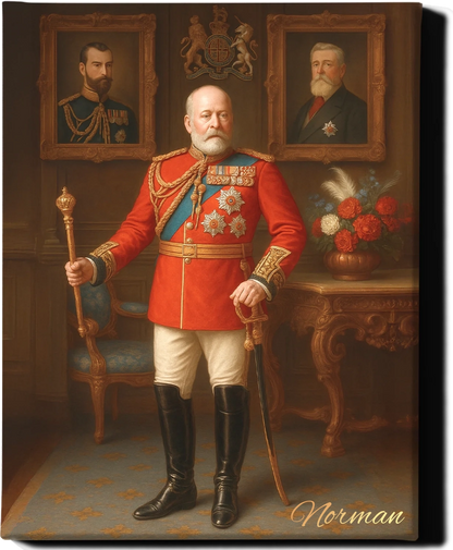 Custom Royal Human Portrait | High Regent of the Crimson Throne | Personalized Wall Art Gift for him