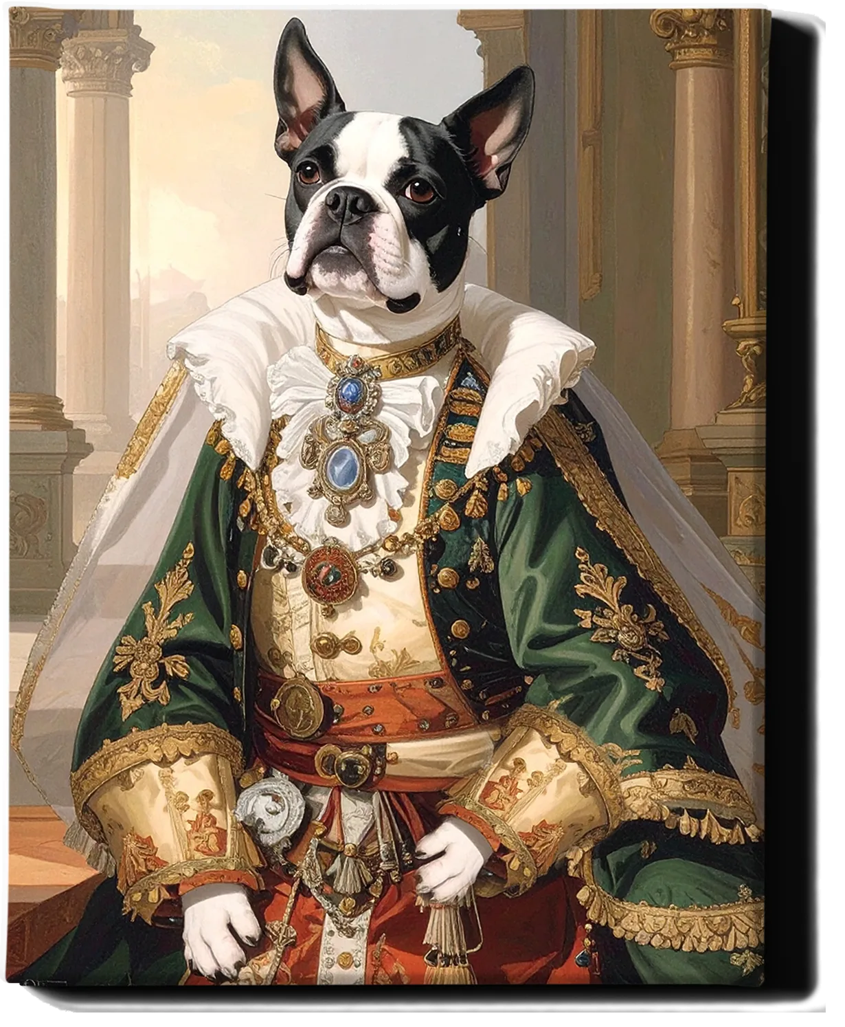 Custom Royal Pet Portrait | Imperial Pup Lord | Personalized Wall Art for Pet Lovers