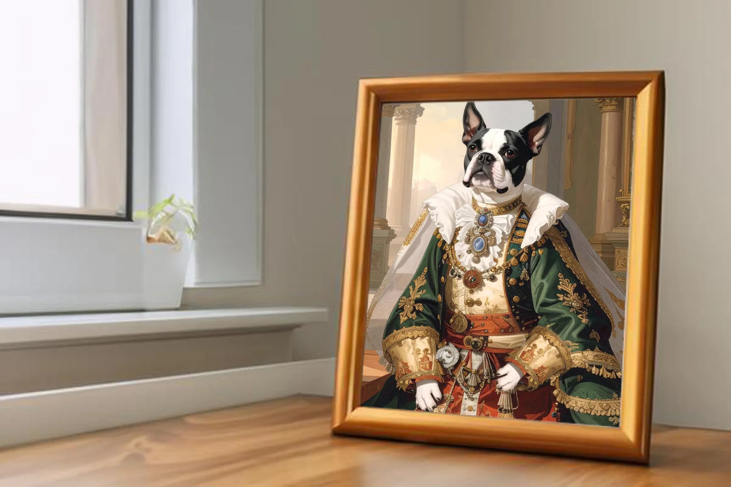 Custom Royal Pet Portrait | Imperial Pup Lord | Personalized Wall Art for Pet Lovers