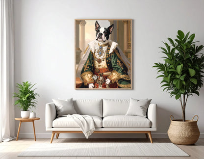 Custom Royal Pet Portrait | Imperial Pup Lord | Personalized Wall Art for Pet Lovers