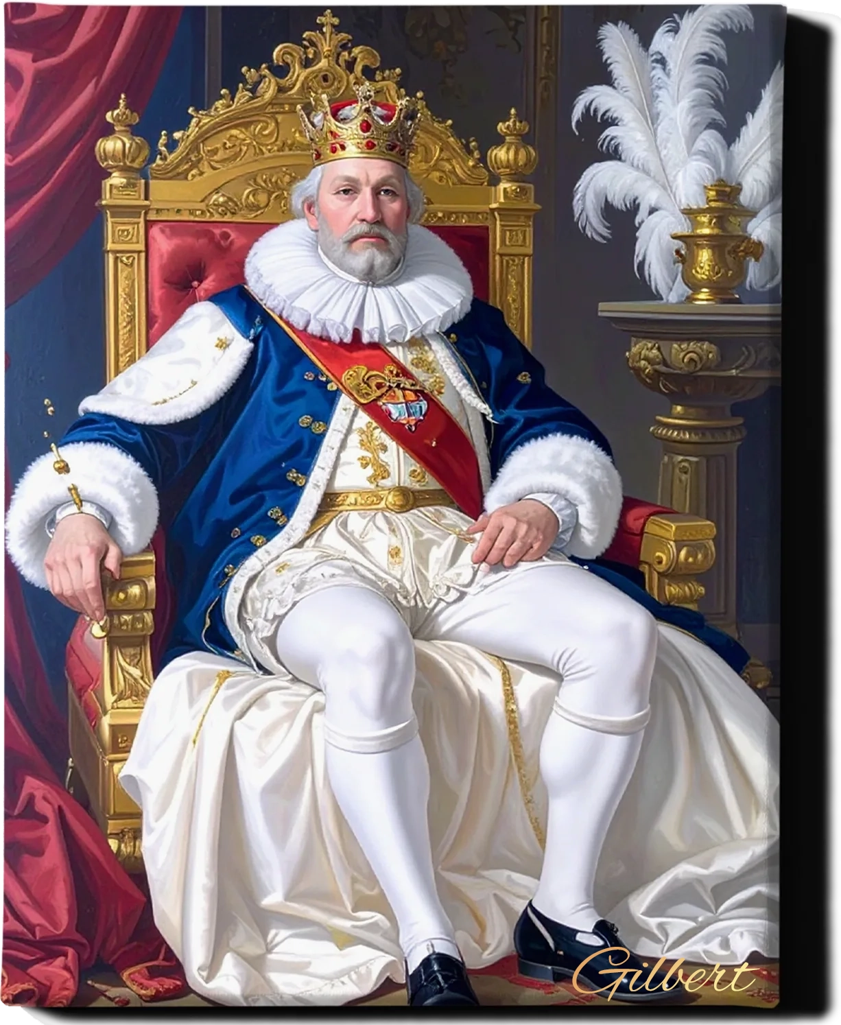 Custom Royal Human Portrait | King Alaric III | Personalized Wall Art Gift for him