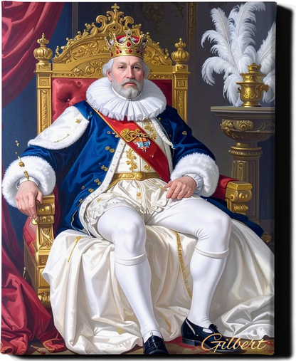 Custom Royal Human Portrait | King Alaric III | Personalized Wall Art Gift for him