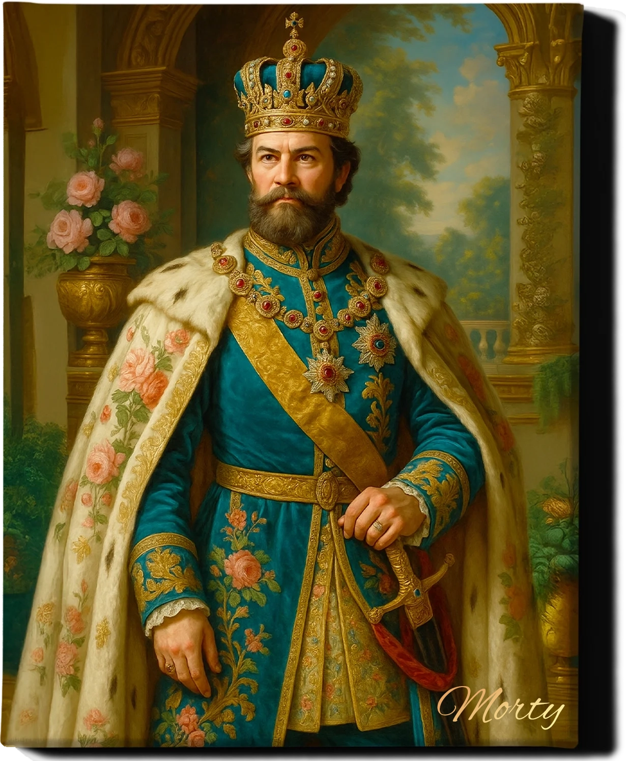 Custom Royal Human Portrait | King Alaric the Florid | Personalized Wall Art Gift for him