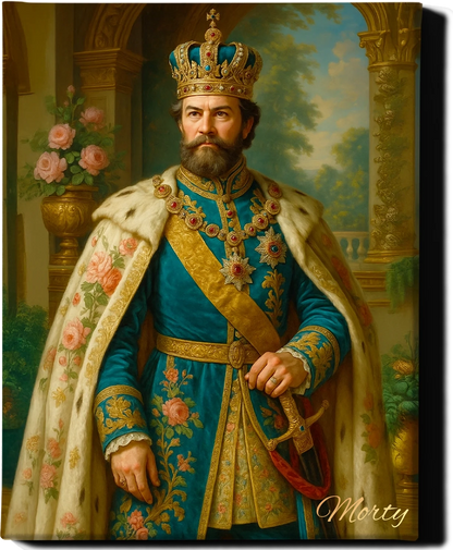 Custom Royal Human Portrait | King Alaric the Florid | Personalized Wall Art Gift for him