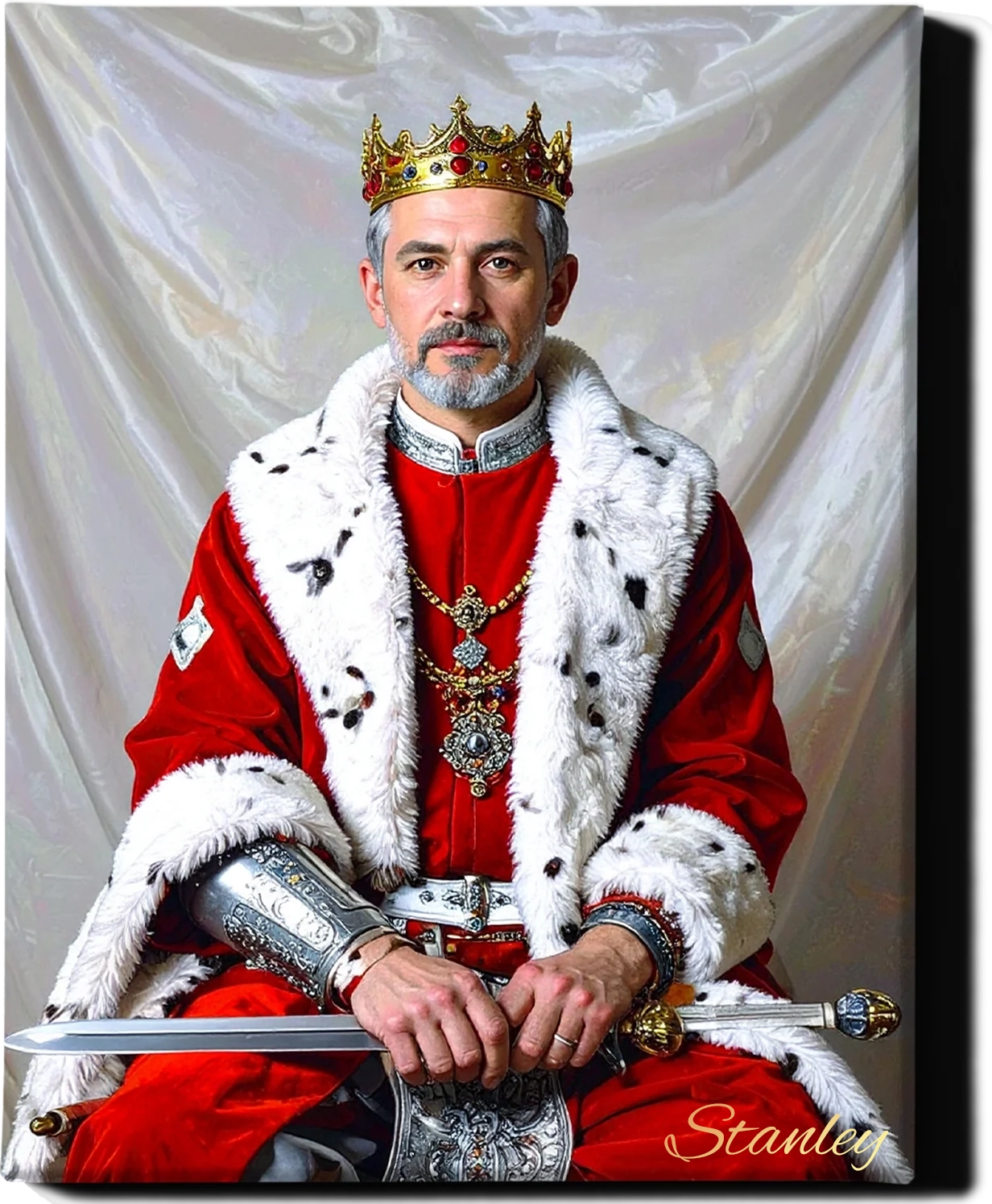 Custom Royal Human Portrait | King Edran | Personalized Wall Art Gift for him