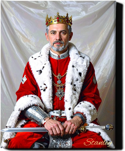 Custom Royal Human Portrait | King Edran | Personalized Wall Art Gift for him