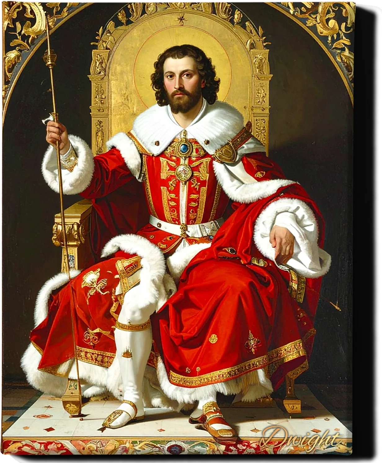 Custom Royal Human Portrait | King Théodore of the Scarlet Cross | Personalized Wall Art Gift for him