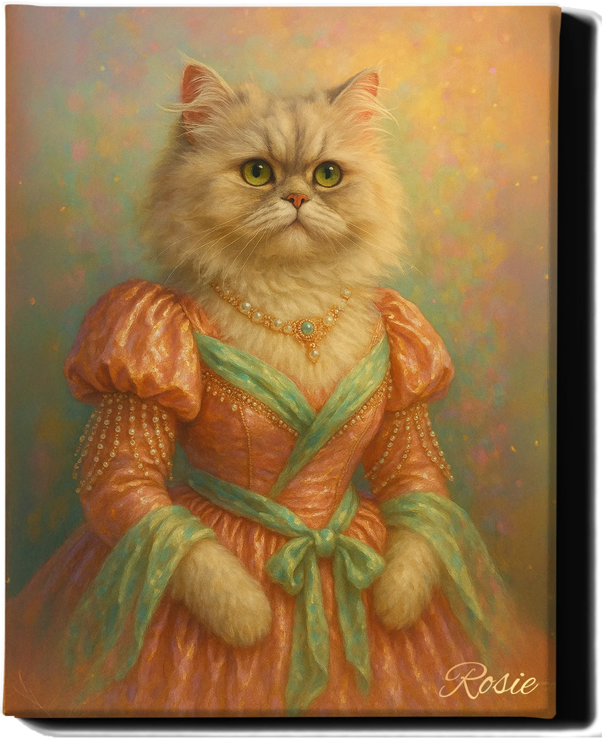 Custom Royal Pet Portrait | Lady Velvetpaws | Personalized Wall Art for Pet Lovers