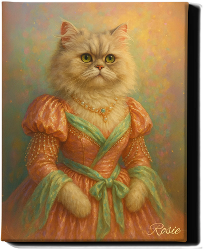 Custom Royal Pet Portrait | Lady Velvetpaws | Personalized Wall Art for Pet Lovers