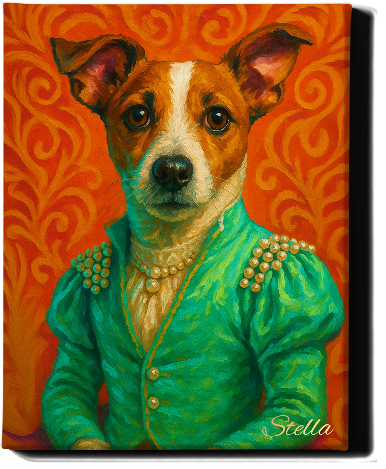 Custom Royal Pet Portrait | Lady Whiskerella | Personalized Wall Art for Pet Lovers