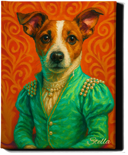 Custom Royal Pet Portrait | Lady Whiskerella | Personalized Wall Art for Pet Lovers