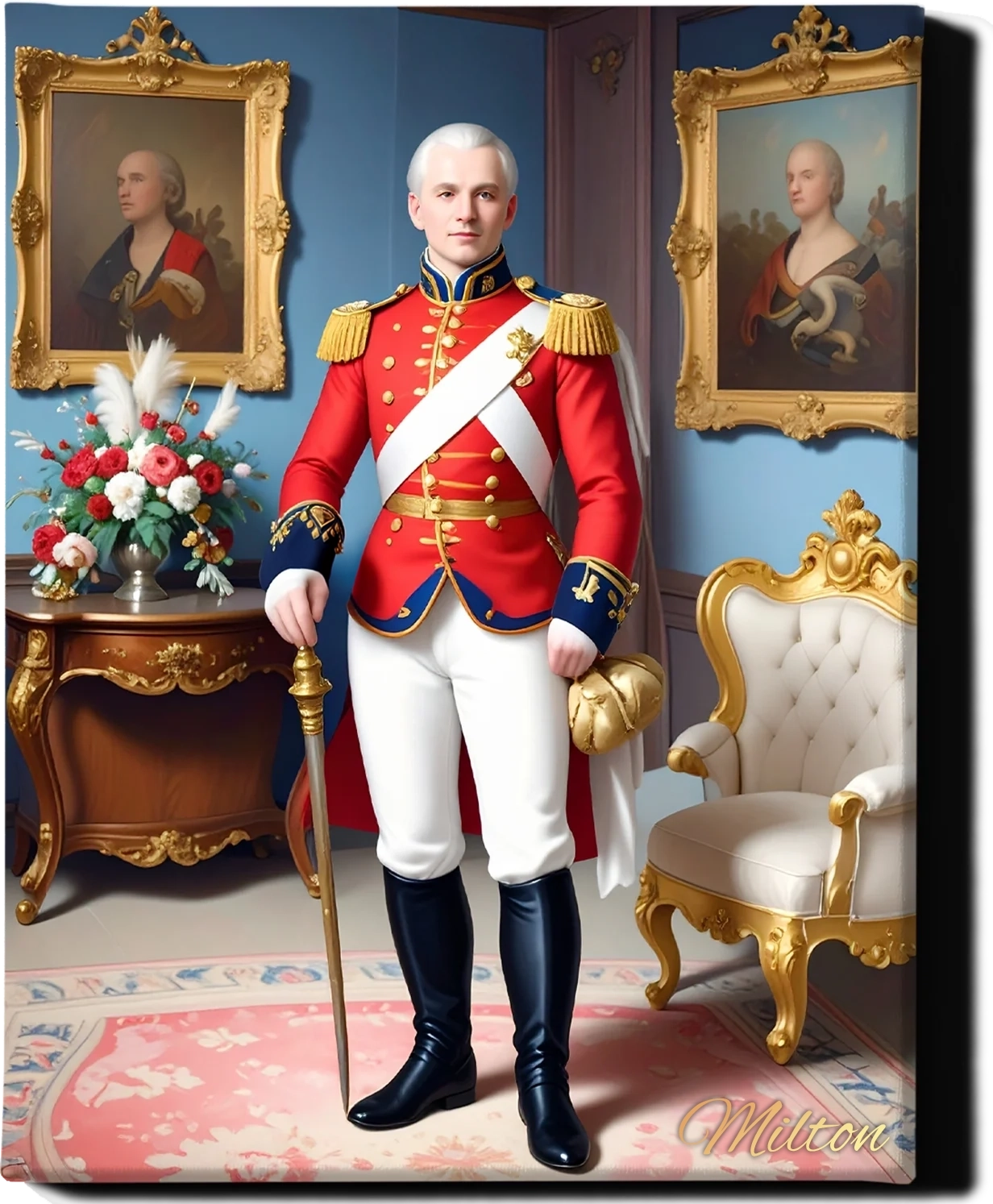 Custom Royal Human Portrait | Lord Ashmere | Personalized Wall Art Gift for him