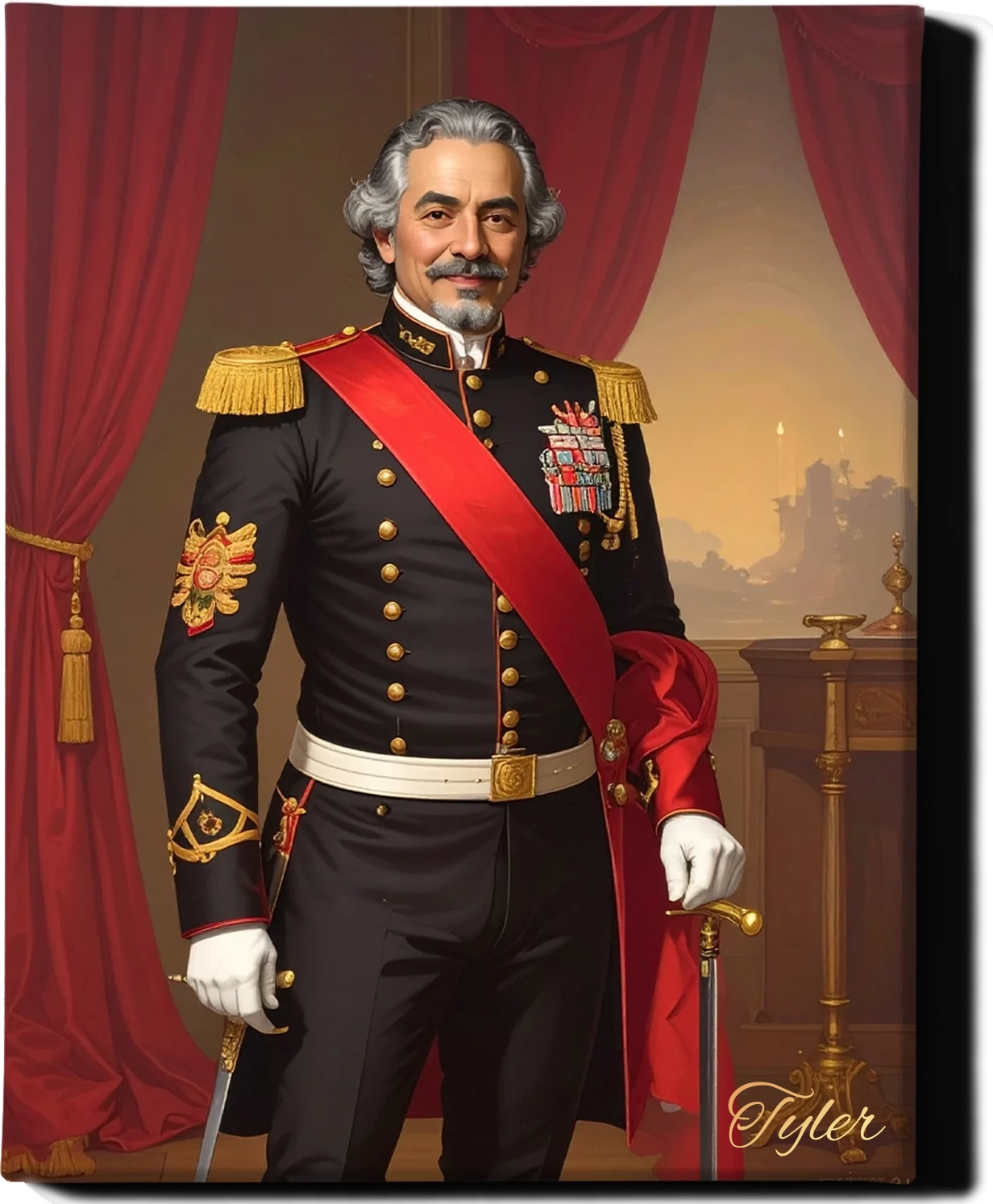 Custom Royal Human Portrait | Lord Mercier | Personalized Wall Art Gift for him