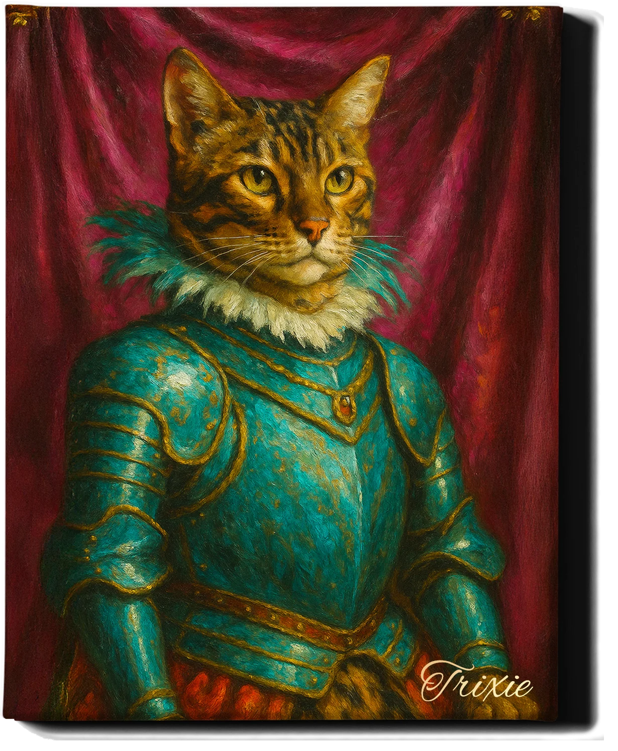 Custom Royal Pet Portrait | Lord Theodore Tails | Personalized Wall Art for Pet Lovers