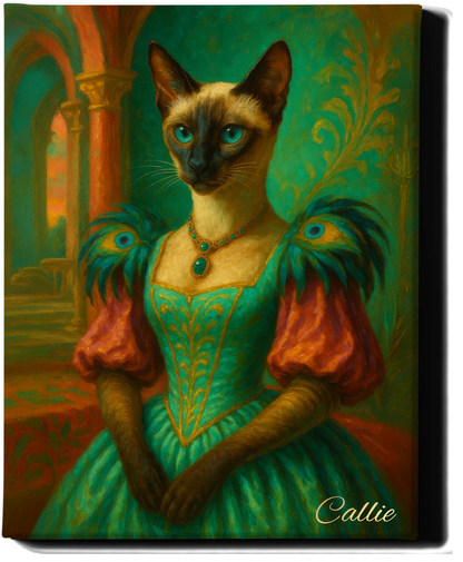 Custom Royal Pet Portrait | Madame | Personalized Wall Art for Pet Lovers