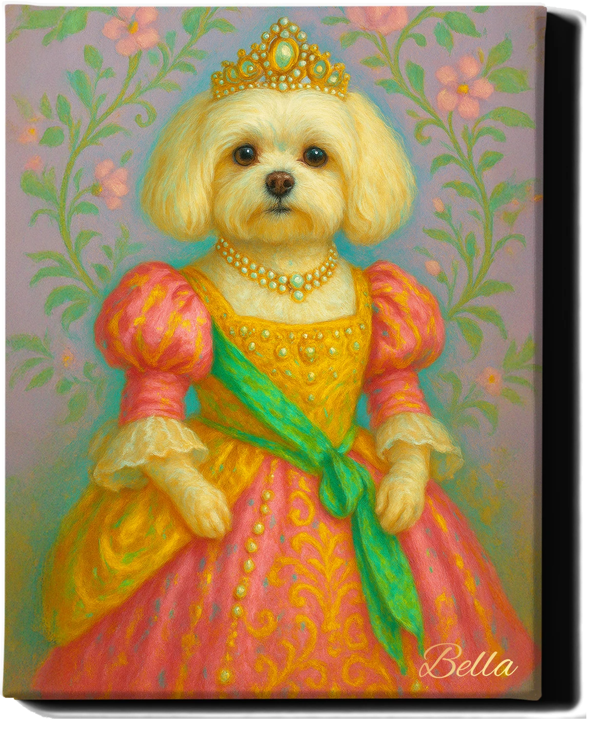 Custom Royal Pet Portrait | Madame Meowsette | Personalized Wall Art for Pet Lovers