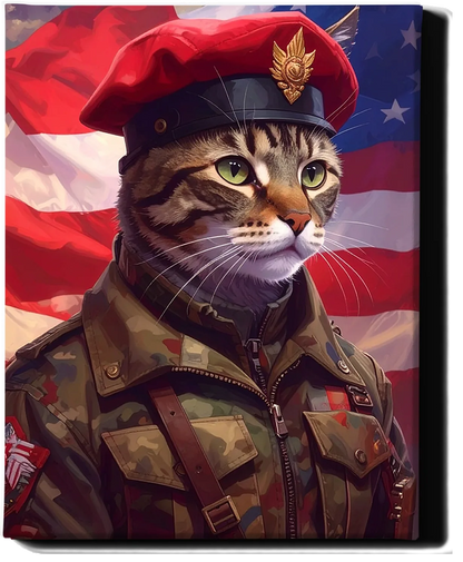 Custom Royal Pet Portrait | Major Meowington | Personalized Wall Art for Pet Lovers