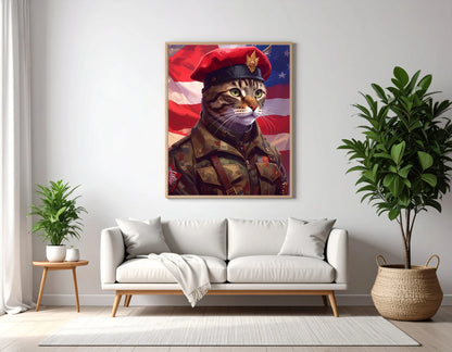 Custom Royal Pet Portrait | Major Meowington | Personalized Wall Art for Pet Lovers