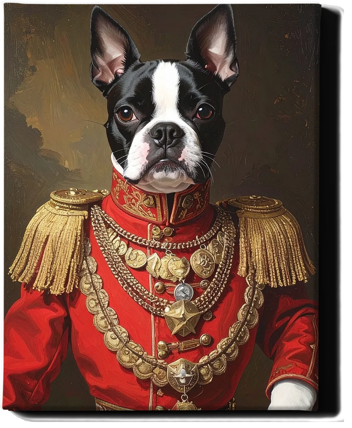 Custom Royal Pet Portrait | Medal Guard Hound | Personalized Wall Art for Pet Lovers