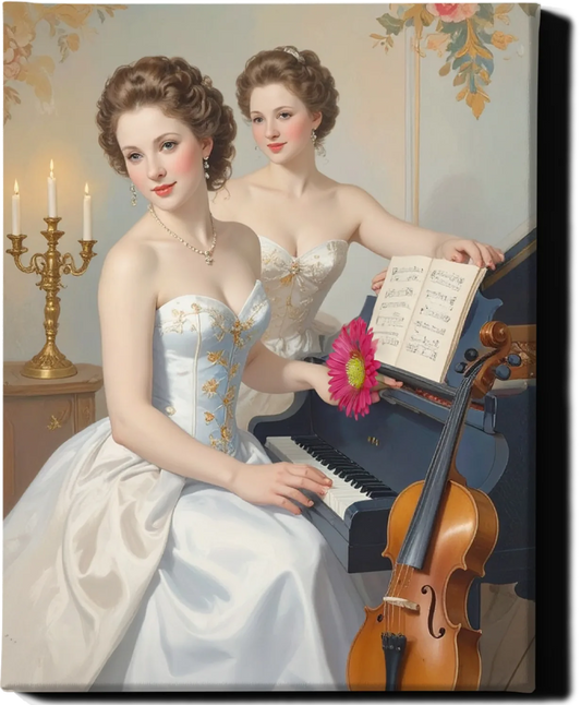 Custom Royal Family Portrait | Melody and Majesty | Personalized Wall Art Gift