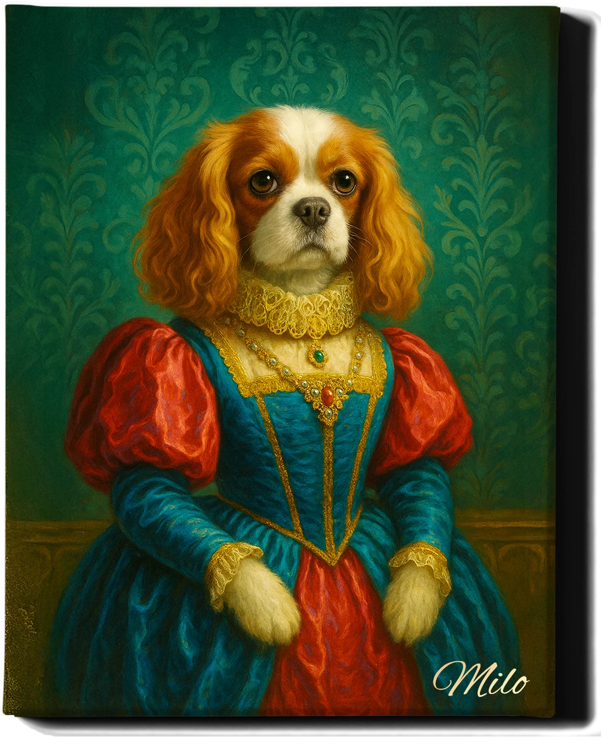Custom Royal Pet Portrait | Miss Snugglepaws | Personalized Wall Art for Pet Lovers