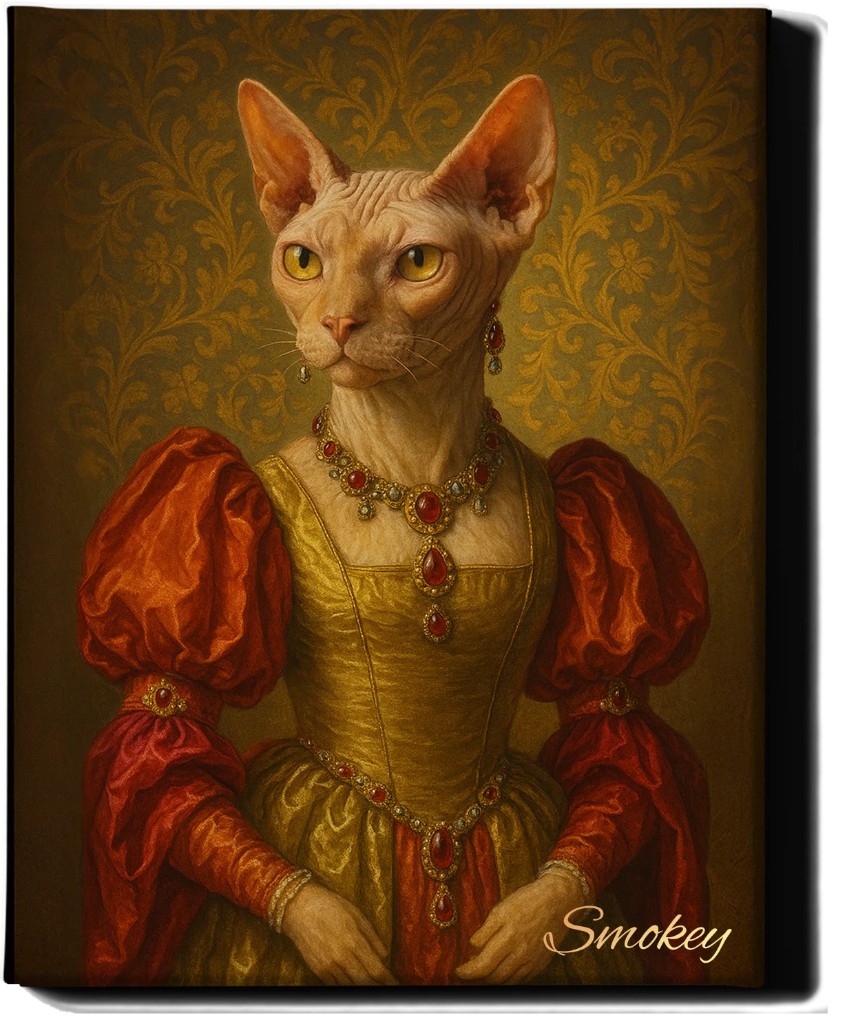 Custom Royal Pet Portrait | Ophelia | Personalized Wall Art for Pet Lovers