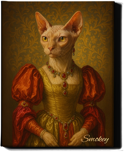 Custom Royal Pet Portrait | Ophelia | Personalized Wall Art for Pet Lovers