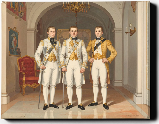 Custom Royal Family Portrait | Palace Guard Brothers | Personalized Wall Art Gift