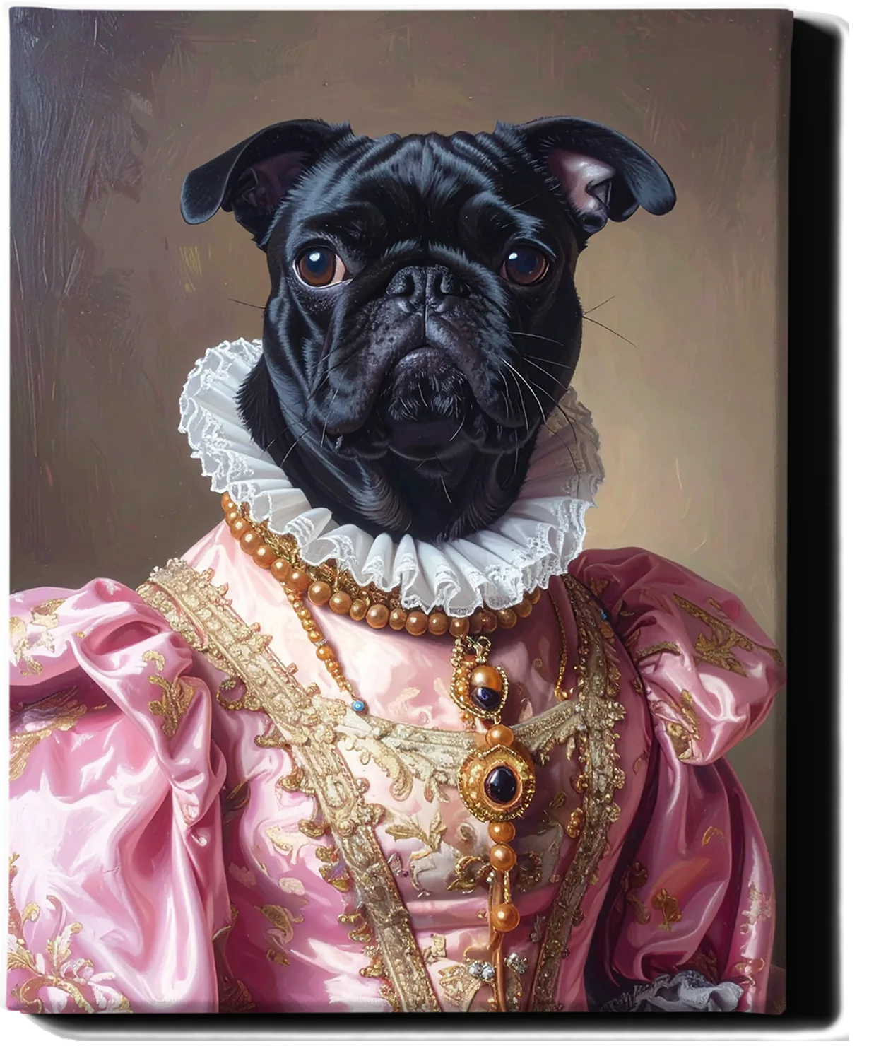Custom Royal Pet Portrait | Pink Paw Queen 3 | Personalized Wall Art for Pet Lovers
