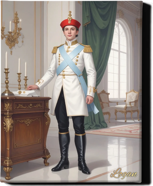 Custom Royal Human Portrait | Prince Julian of the Winter Court | Personalized Wall Art Gift for him