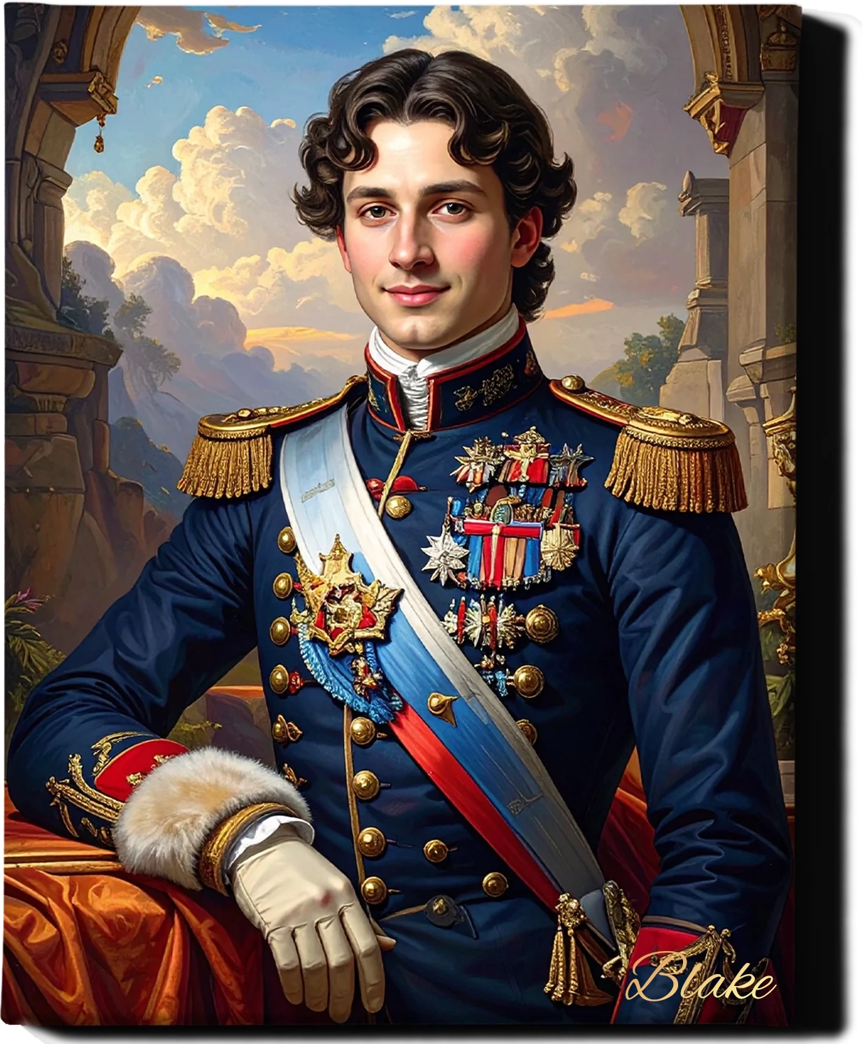 Custom Royal Human Portrait | Prince Lucien | Personalized Wall Art Gift for him