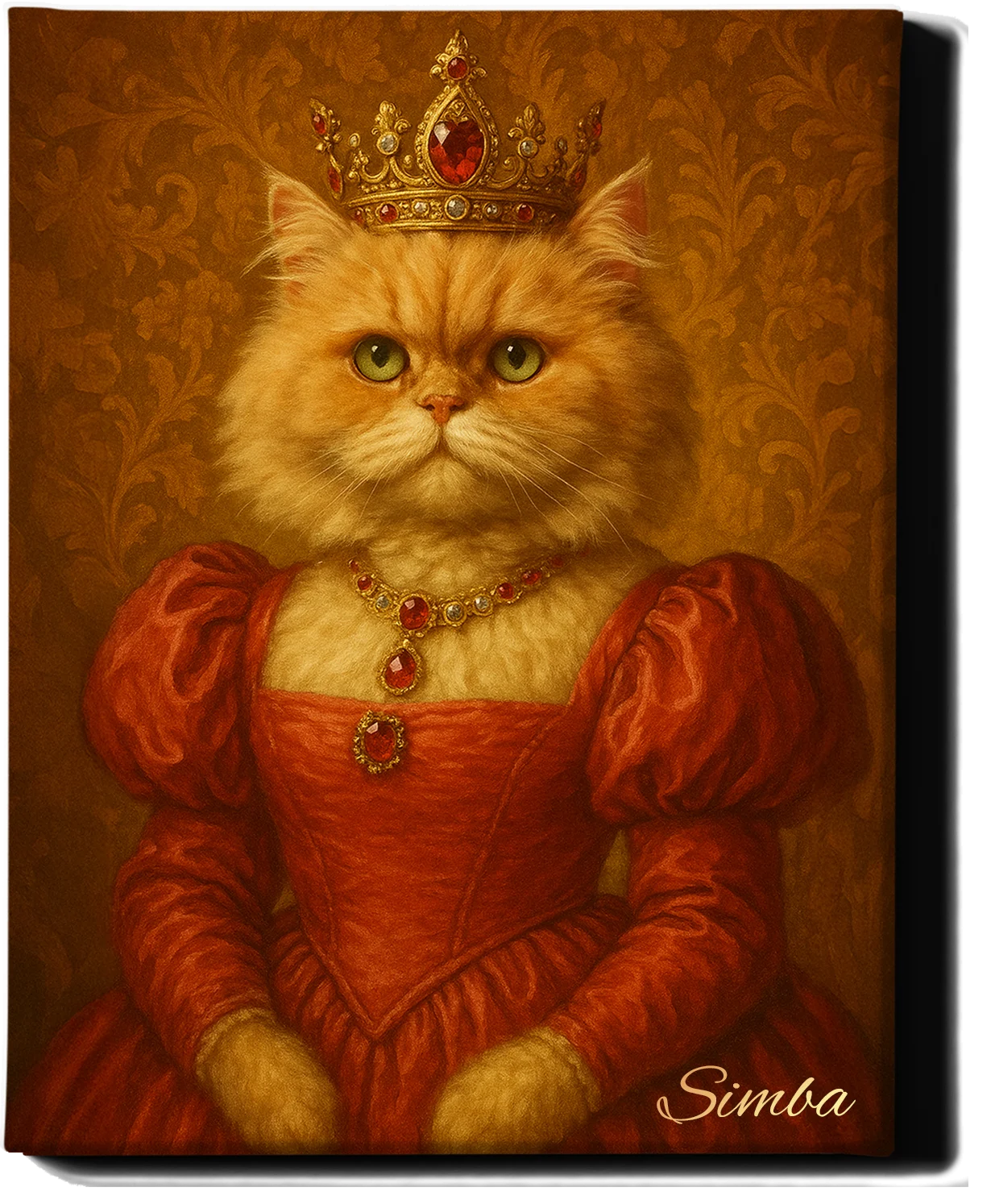 Custom Royal Pet Portrait | Queen of Pawshire | Personalized Wall Art for Pet Lovers