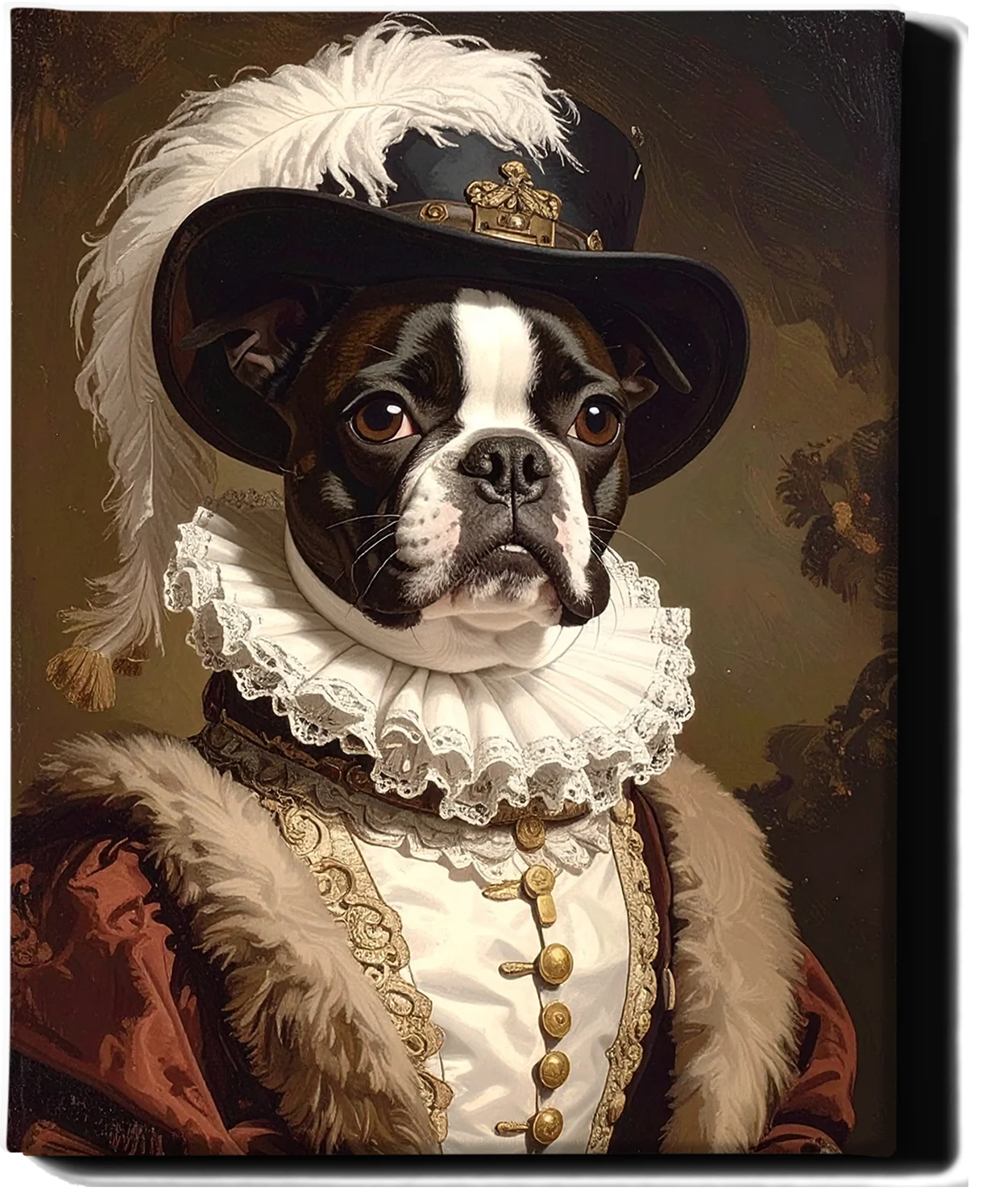 Custom Royal Pet Portrait | Ruff Collar | Personalized Wall Art for Pet Lovers