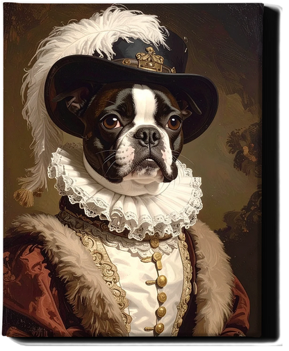 Custom Royal Pet Portrait | Ruff Collar | Personalized Wall Art for Pet Lovers