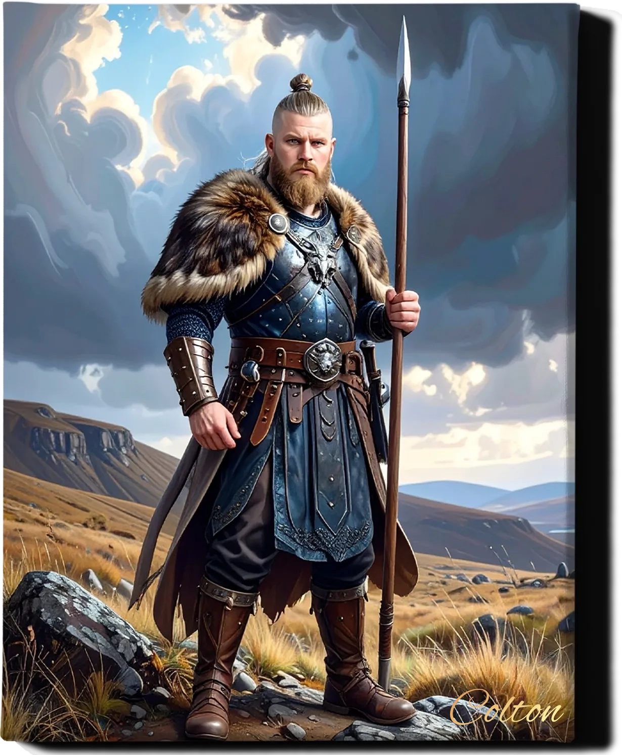 Custom Royal Human Portrait | Rurik Stormborn | Personalized Wall Art Gift for him