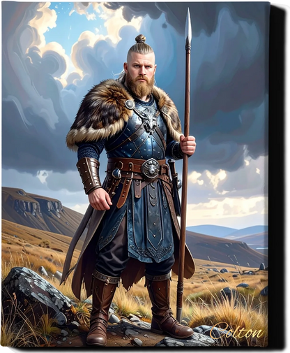 Custom Royal Human Portrait | Rurik Stormborn | Personalized Wall Art Gift for him