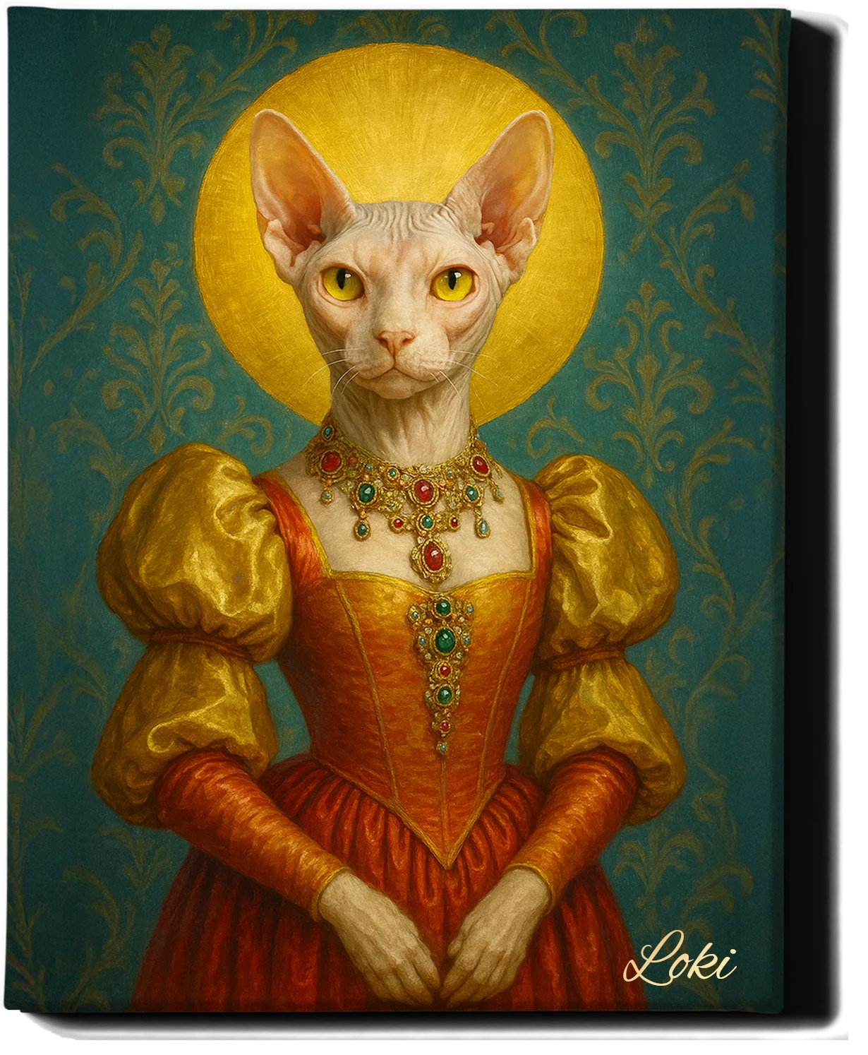 Custom Royal Pet Portrait | Seraphina | Personalized Wall Art for Pet Lovers