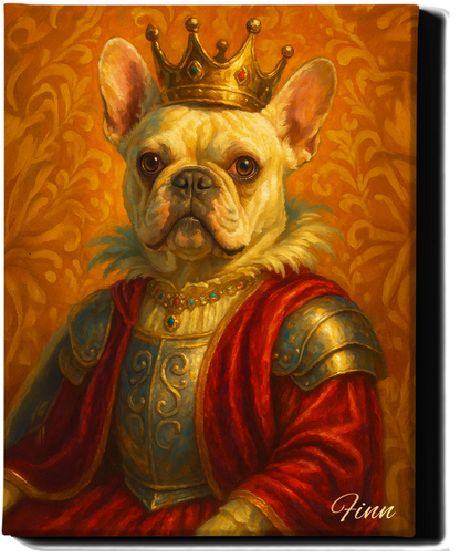 Custom Royal Pet Portrait | Sir Barksalot | Personalized Wall Art for Pet Lovers