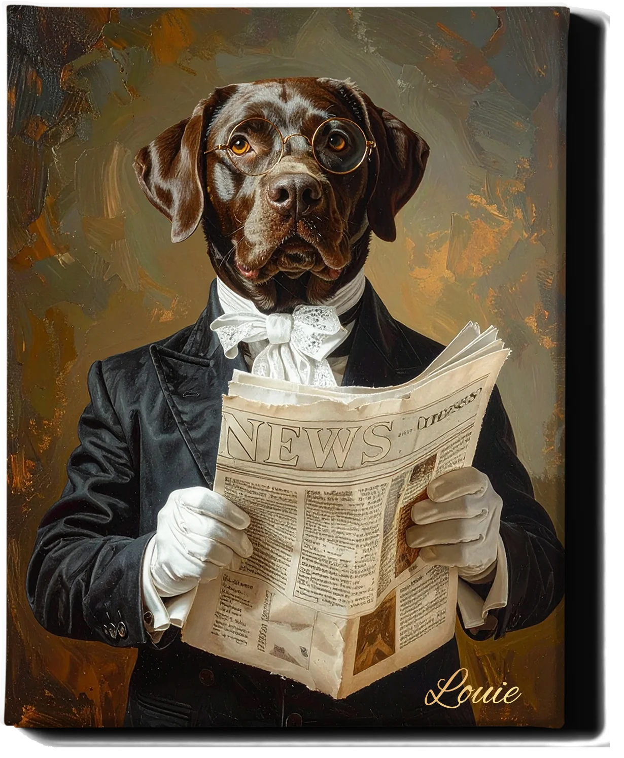 Custom Royal Pet Portrait | Sir Scholarly Pup | Personalized Wall Art for Pet Lovers