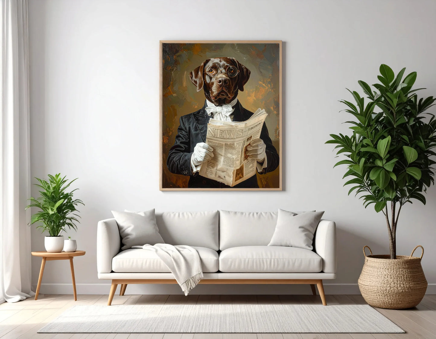 Custom Royal Pet Portrait | Sir Scholarly Pup | Personalized Wall Art for Pet Lovers