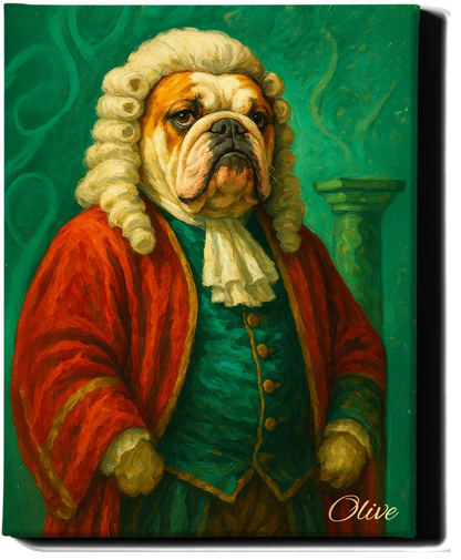 Custom Royal Pet Portrait | Sir Toby of Treatshire | Personalized Wall Art for Pet Lovers