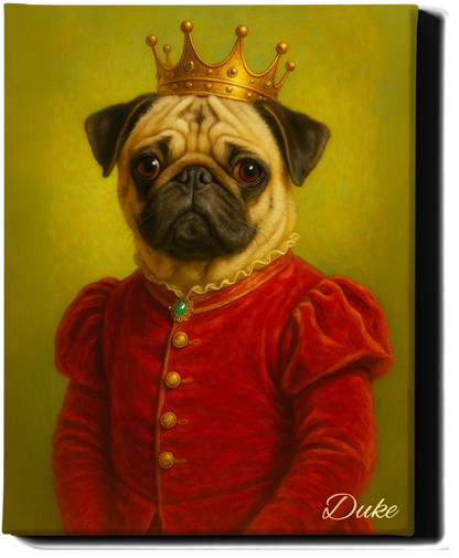 Custom Royal Pet Portrait | Sir Waggington | Personalized Wall Art for Pet Lovers