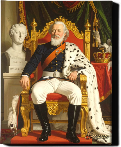 Custom Royal Human Portrait | Sovereign Cedric | Personalized Wall Art Gift for him
