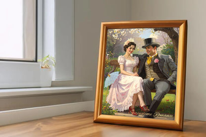 Custom Royal Couple Portrait | Springtime Romance | Personalized Wall Art Gift