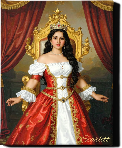 Custom Royal Human Portrait | Standing Empress | Personalized Wall Art Gift for her